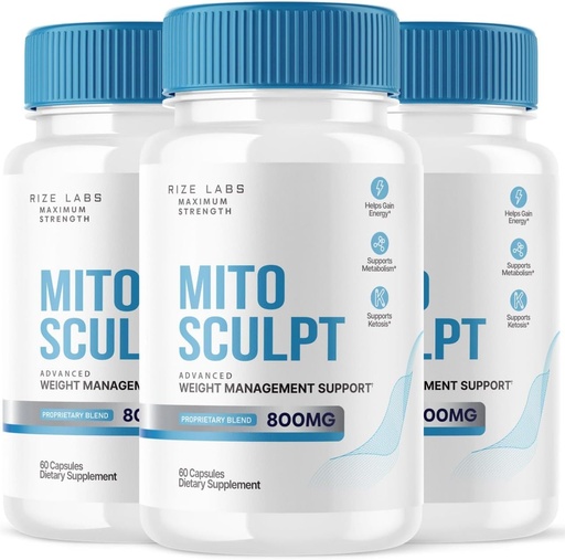 [BRSROHABCRYBUF3G] rize labs MitoSculpt Weight Loss Pills - Sculpt Your Ideal Body with MitoSculpt Advanced Formula Capsules, Supplement to Turn Mobilized Stored Fat for Fuel (180 Capsules) (Pack of 3)