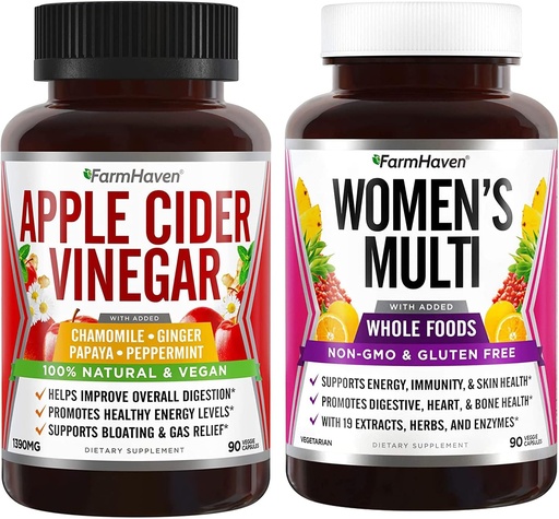 [BRSRMYIEOACB4YIY] FarmHaven Apple Cider Vinegar Capsules with Ginger & Multivitamin for Women