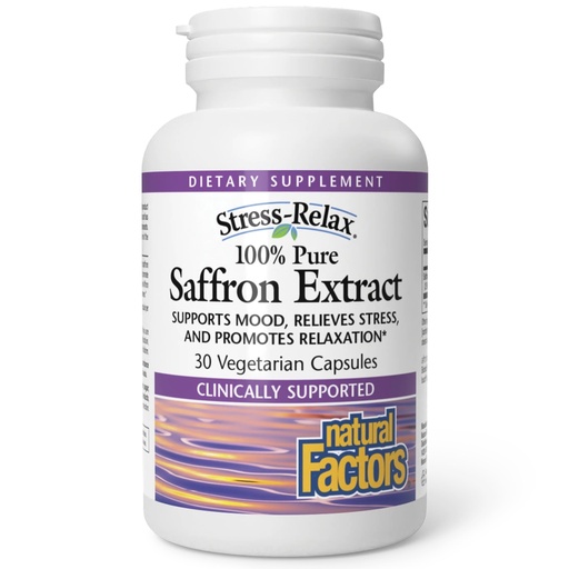[BRSW2GABCUIWCE3G] Natural Factors 100% Pure Saffron Extract - Supports Restful Sleep & Calm Outlook - Natural Herbal Supplement for Relaxation Support - 30 Vegetarian Capsules (30 Servings)
