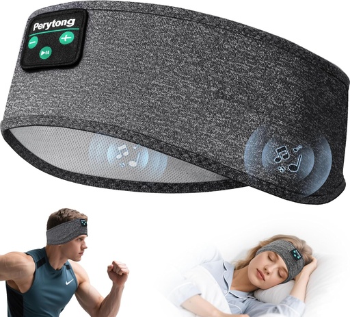 [BRSWYAIBAUCBEGQ2] Perytong Slaapkoptelefoon, Bluetooth Sport Headband Hoofdtelefoon met Ultra-Thin HD Stereo Sprekers Perfect voor Slapen, Workout, Jogging, Yoga, Slaaploosheid, Air Travel, Meditatie