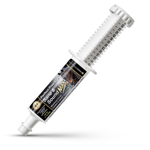 [BRSWKE37OMPQO23O] Perfecte voorbereiding EQ Sane en geluid MAX paard kalmerende pasta, Long-Active, Max kracht kalmeren voor geluid en angst, Show Safe, 60cc