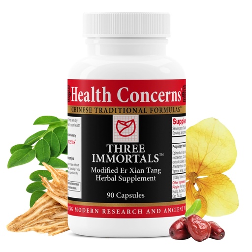 [BRSW2FL4PMIQGYLU] Health Concerns Three Immortals - Menopause Support Supplement - Powerful Relief for Hot Flashes, Hormone Imbalance & Night Sweats - Dong Quai, Epimedium, Morinda, Rehmannia & Lycium - 90 Capsules
