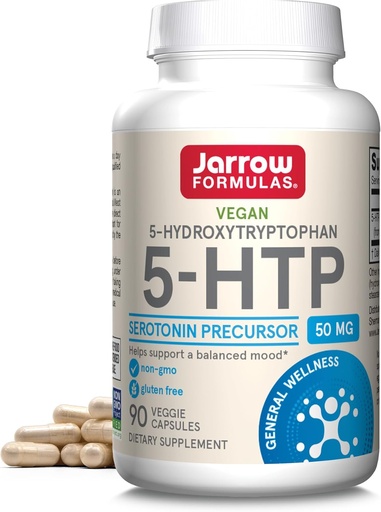 [BRSWIY32BQPQODTK] Jarrow Formulas® 5-HTP, 100 mg, Serotonin Precursor, 90 Veggie Capsules, 90 Day Supply