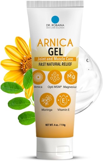 [BRSRAZACDJ4BGYL5] Dr. Robaina Arnica Gel 4 oz – Concentrated Arnica montana with MSM, Magnesium & Vitamin E | Unscented Cooling Gel for Thin Skin & Bruised Areas | Fast-Absorbing, Non-Greasy | Made in USA