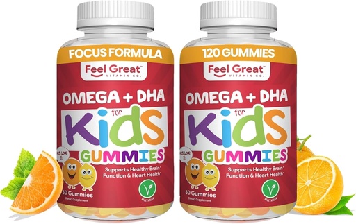 [BRSWYZA7CMJQYDY4] Omega 3 6 9, Vitamin C (2-Pack) ilə böyük Vitaminlər Uşaqlar DHA Gummies hiss edin