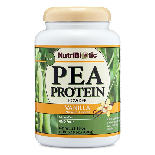 [BRSWKHDQCNYR2CT7] NutriBiotic Pea Protein Vanilla 21 Oz | Low Carb Vegan Plant Protein Powder | 100% Grown & Processed in the USA | Deliciously Creamy & BCAA-Rich | Made without Chemicals, GMOs & Gluten | Keto Friendly