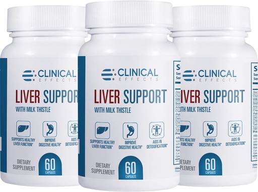 [BRSW2CAYABYBEELF] Clinical Effects: Liver Support - Natural Milk Thistle and Zinc Supplement - 3 Pack - Helps Detox and Cleanse The Liver - Supports Liver Function and Digestive Health - Made in The USA
