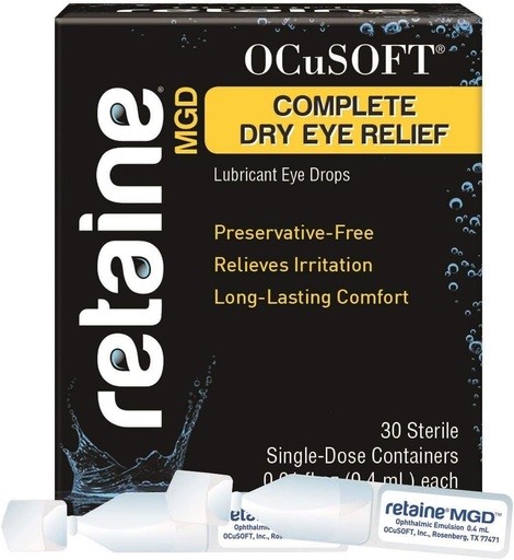 [BRSWKGIKBEFWIFT6] OCuSOFT Retaine MGD Complete Dry Eye Relief Lubricant Eye Drops Single-Dose Containers, 30 Count (Pack of 2)