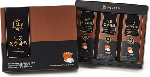 [BRSRAFAOBYARSEYY] [Nogung Dongchunghacho] CordLion - Cordyceps & Lion’s Mane Mushroom Supplement – Supports Natural Energy & Immune System - 100% Real Extract, Herbal Formula for Daily Wellness – 30 Sticks
