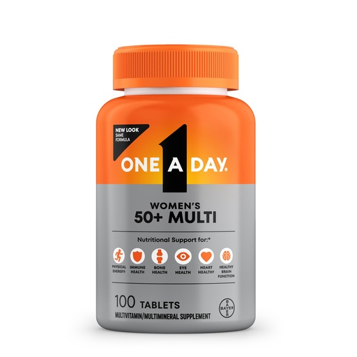 [BRSWKEYPCIBQMFYZ] One A Day Multivitamin for Women 50 and Over Tablets, Womens Multivitamin 50 plus with Vitamins D, C, E, Zinc & Biotin, Daily Vitamins for Woman 50+, 100 Ct (Packaging May Vary)