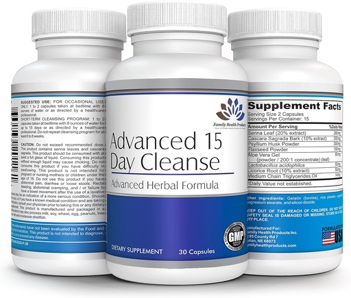 [BRSW2BALOICAK2T3] Colon Cleanse - Detox Pills for Women or Men, 15 Day Supplement with Probiotics Supplement Superfoods 15-Day Cleansers for Healthy Bowel Movements ← 30 Capsules, 15 Servings