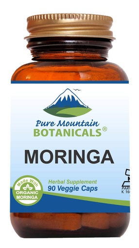 [BRSWYYIQCUFBSCTU] Pure Mountain Botanicals Moringa Leaf Capsules - Kosher Vegan Formula with 1000mg Organic Moringa - Green Moringa Oleifera Superfood Supplement