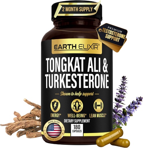 [BRSROZALCIBQACLO] Turkesterone Tongkat Ali for Men and Women – 2-in-1 Natural Testosterone Support for Energy & Fitness - High Potency Turkesterone Supplement for Men with Tongkat Ali –– Pure Non-GMO Formula