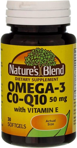 [BRSWIZQCCQDRY3I5] Nature's Blend Co-Q10 & Omega-3 30 Sgels
