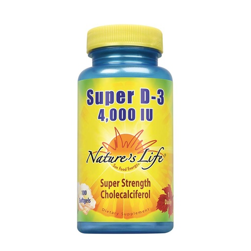 [BRSWIYYZB54BSF3A] Nature's Life Super D-3 4000 IU | High Potency Vitamin D Supplement | May Support Healthy Bones, Teeth & Immune System | 100 Softgels