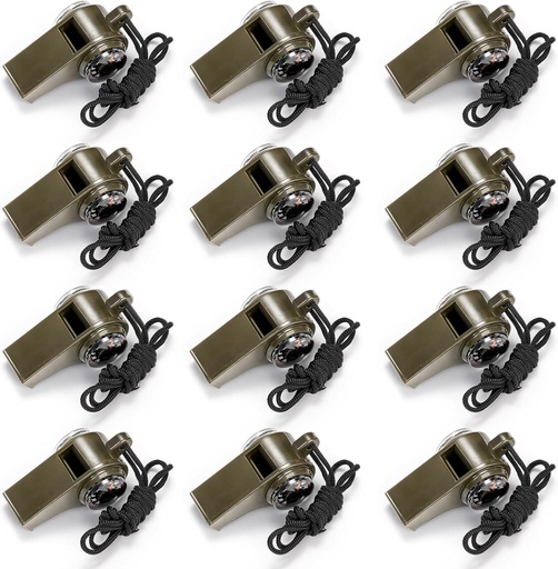 [BRSRAZQNDMAQ2CA6] Kingrol 12 Pack Safety Whistles for Adults, Loud Emergency Whistles with Lanyard for Boating, Hiking, Camping, and Climbing