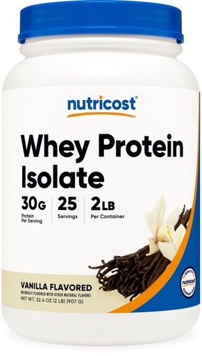 [BRSWKGQGCMBWOFTO] Nutricost Whey Protein Isolate Powder (Vanilla) 2LBS
