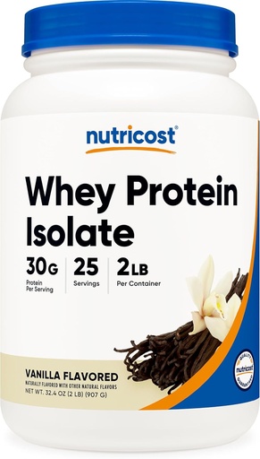 [BRSWKGQGCMBWOFTO] Proteína de soro de Nutricost Isolate Powder (Vanilla) 2LBS