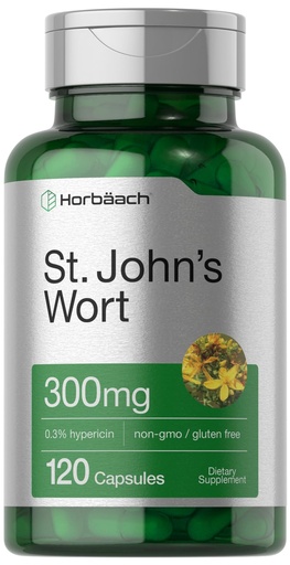 [BRSROELQDJYBSC3H] Horbäach St John's Wort Capsules 300mg | 120 Count | Non-GMO, Gluten Free | Herbal Extract