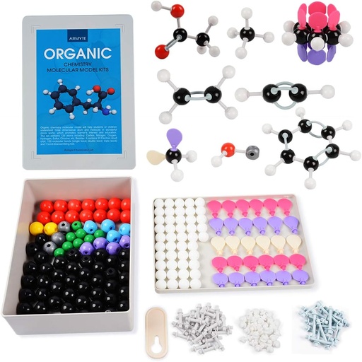[BRSWGGAYOUHBME3H] Organic Chemistry Model Kit (307 PCS) - Armyte Chemistry Molecular Model for Mokytojo Student and Young People Akademinės chemijos Mokymas, Paketas su Atomų, Obligacijos, Elektronas Orbital (Spalvinga)