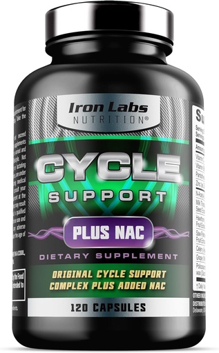 [BRSWIZIBCN4WADDA] Iron Labs Nutrition: Cycle Support Plus NAC (N-Acetyl-L-Cystein) - Kidney and Liver Support Supplement - On Cycle Support Supplements für Herren - N Acetyl L Cystein und Milchdistel (120 Kapseln)