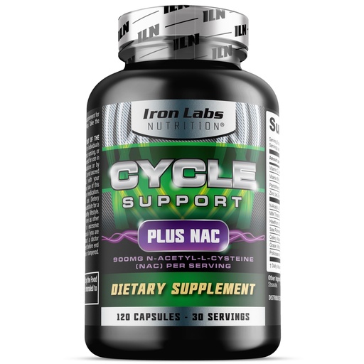 [BRSWIZIBCN4WADDA] Iron Labs Nutrition: Cycle Support Plus NAC (N-Acetyl-L-Cysteine) - On Cycle Support Supplements for Men - N Acetyl L Cysteine and Milk Thistle (120 Capsules)