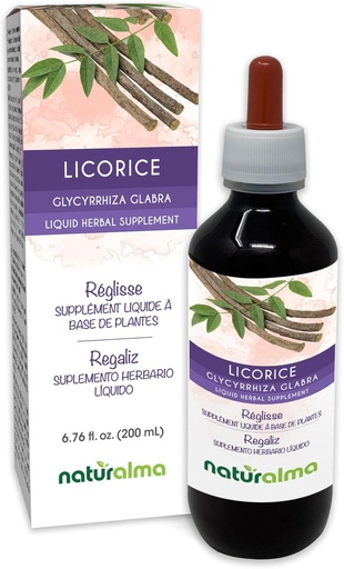 [BRSROBIZBEMROHLB] Naturalma Licorice or Liquorice (Glycyrrhiza glabra) Root Alcohol-Free Tincture - 6.76 fl oz Liquid Extract in Drops - Herbal Supplement - Vegan