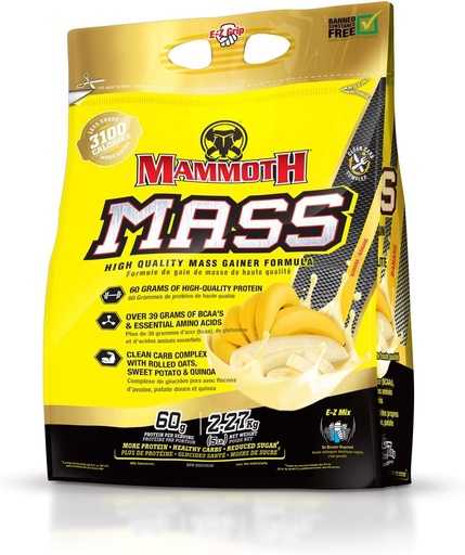 [BRSWIBY5CEHQMFTE] Interaktivna prehrana Mammoth Mass Supplement, 5 funtov, Banana, 2.2kg Banana