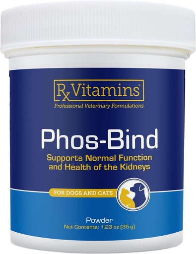 [BRSROCT6OAAQYCLL] Rx Vitamins Phos-Bind - Kidney Support Supplement Powder - Phosphat-Binder für Katzen & Hunde für Nierengesundheit - Unterstützt normale Nierenreinigung und essentielle Nierenpflege - 35g