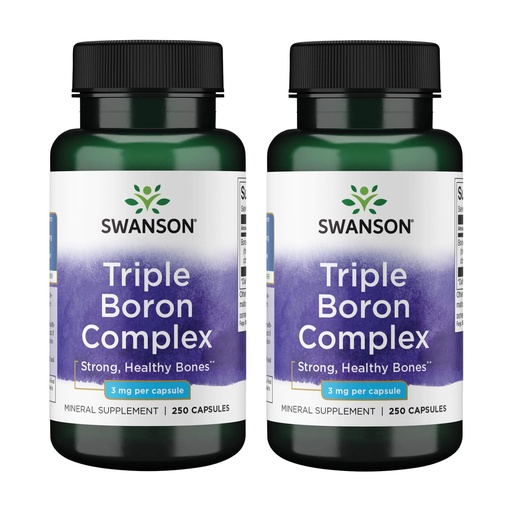 [BRSWGZIBDIFQ2FLG] Swanson Triple Boron Complex Bone and Joint Health Mineral Supplement for Adults Over 50 Seeking Optimal Absorption - Citrate, Aspartate, Glycinate (250 Capsules, 2 Pack)