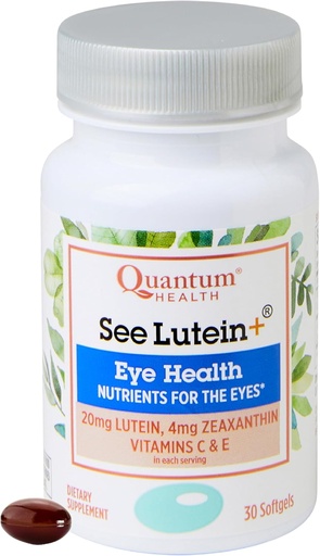 [BRSWGEL4C5YQ2CQ4] Quantum Health See Lutein+ Augenpflege-Ergänzung Hilft Gesamte Augengesundheit Als Sie Alter - Lutein 20mg Zeaxanthin Plus Vitamine C & E Tägliche Ernährung für Damen und Herren - 30 Softgels