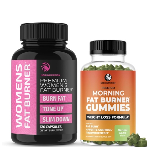 [BRSRAHQ6CQDR43Q2] Fat Burn Gummies and Supplement Women | Complete Weight Loss Support with Green Tea & Raspberry Ketones | Appetite Suppressant, Metabolism Booster, & Belly Fat Reducer | 60 Gummies & 120 Pills