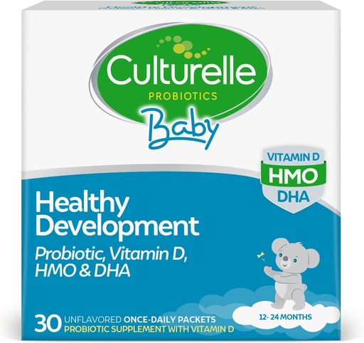 [BRSWGZY3PICAMFLJ] Culturelle Baby Healthy Development Probiotic, Vitamin D,HMO & DHA Packets, Helps Promote a Healthy Immune System&Digestive System* in Babies & Kids Ages 1+,Gluten Free & Non-GMO, 30 Count (Pack of 1)