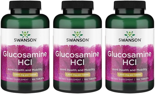 [BRSWGAAKDEBBY2QZ] Swanson Glucosamine Hcl 1500 Milligrams 100 Tabs (3 Pack)