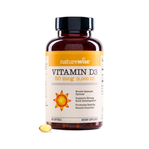 [BRSWKGD3DEEGYELE] NatureWise Vitamin D3 2000iu (50 mcg) 1-Year Supply for Immune Support, Healthy Muscle Function, and Bone Health - Non-GMO, Gluten Free in Organic Extra Virgin Olive Oil, (Mini Softgel), 360 Count