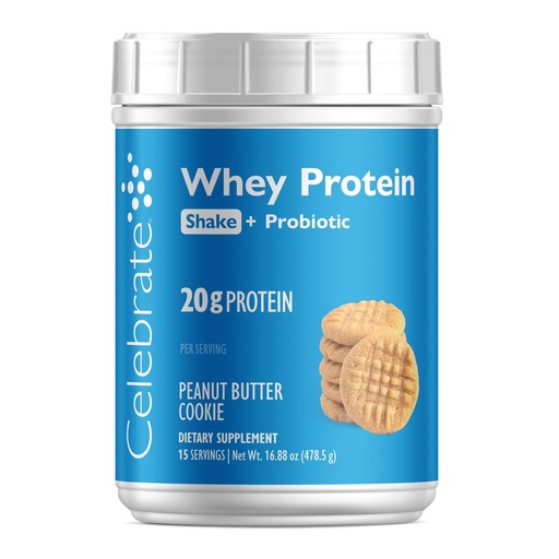 [BRSWYYYBDEJRUGTH] Celebrate Vitamins Rebuild Protein Powder with Probiotics & Prebiotics - 20g Whey Isolate Protein, High Fiber, for Post Bariatric Surgery Patients - PB Cookie (15 Servings)