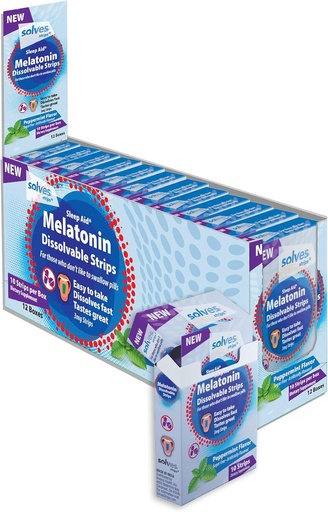[BRSRO2YCBB7WKALJ] Solves Sleep Aid - 3mg Melatonin Dissolve Strips, Quick, Deep & Restful Sleep Solution, Peppermint Flavor, Adults, Sugar-Free/Drug-Free/Travel-Friendly (120 Pack)
