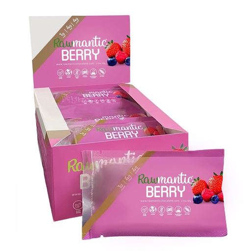 [BRSWYYD7OZ7RO2TK] Ciocolata Rawmantic Berry Vegan Energy Baruri - 2.1 Oz (Pachetul de 12) - Ciocolata Snack Bars - lactate, nuci și gluten gratuit mixt Berry Bar - Perfect pentru diete Vegane - non-GMO mixt Berry Energy Baruri