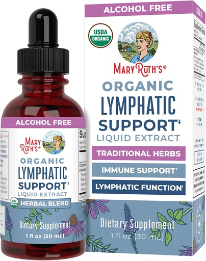 [BRSWYZQYA55W2FL7] MaryRuth Organics Lymphatic Support Drops | USDA Organic Lymphatic Cleanse Immune Support Supplement| Lymphatic Support with Echinacea & Elderberry | Blue Vervain | Vegan | Non-GMO | 30 Servings