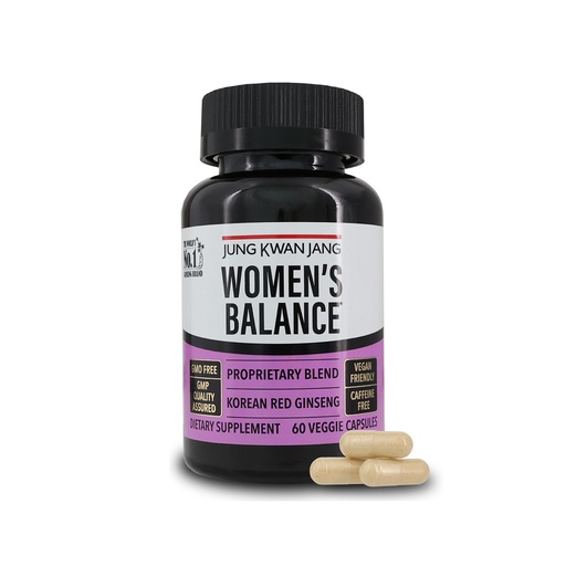 [BRSROAYECAPBEAY2] JUNG KWAN JANG Women's Balance with Korean Red Ginseng for Energy Level, Digestive System, and Cognitive Health Supplement, 60 Capsules