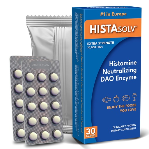 [BRSRA2T5AAFQGEI7] Medagel HISTAsolv Extra Strength DAO Enzyme Supplement for Histamine Food Intolerance - Eases Digestive Discomfort - Patented Tech - Made in Austria - 30 Pack