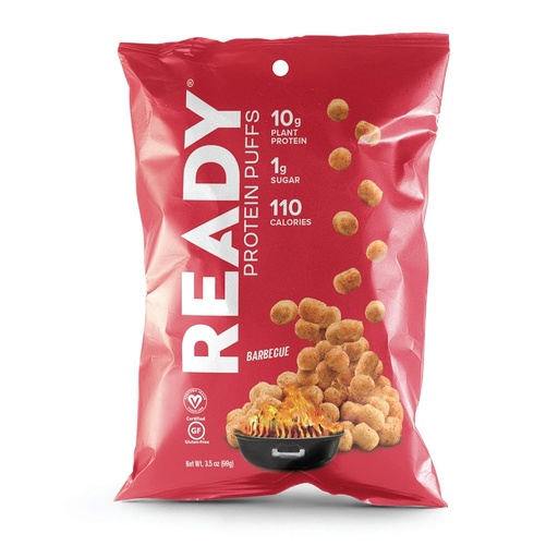 [BRSWGFQHBZ7WODQ3] Ready® Protein Puffs – Guilt-Free, High-Protein Crunchy Snack – 10g Plant-Based Protein, 110 Calories – Vegan, Gluten-Free, No Artificial Flavors – Barbecue (Case of 6, 3.5 oz Bags)