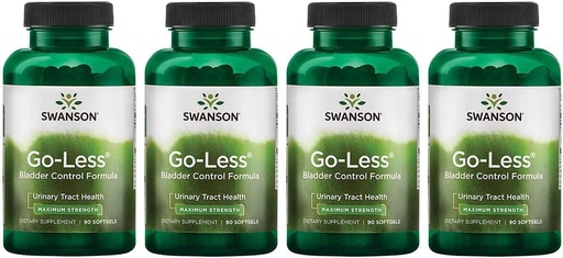 [BRSWGFD3CN6QKCAZ] Swanson Go-Less Bladder Control Formula - Promotes Urinary Tract Health and Healthy Bladder Support - Natural Supplement for Adults with Pumpkin Seed Extract - (90 Softgels) 4 Pack