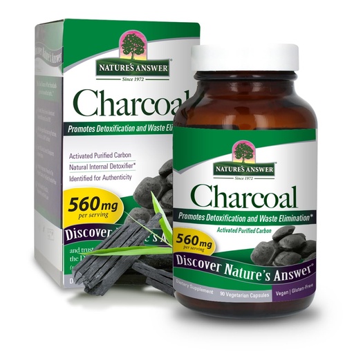 [BRSWIYQZAANQAGTY] Nature's Answer Activated Charcoal 90-Capsules | Naturally Promotes Detoxification & Waste Elimination | Vegan, Gluten & Alcohol-Free, No Preservatives | Single Count
