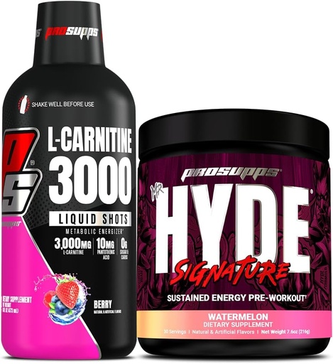 [BRSRAHARPICW2EL7] PROFUPS L- karnitin 3000 Stimulant Volný tekuté střely (31 Servings, Berry) a pan Hyde Signature Series Pre- Workout Energy Powerded Drink (30 Servings, Meloun) Bundle