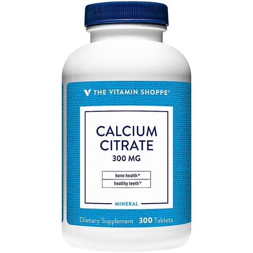 [BRSWKFQCCYDWOA3Y] The Vitamin Shoppe Calcium Citrate 300 mg Tablets, Highly Absorbable Calcium Supplement for Bone Strength, Teeth Health and Muscle Function, Gluten Free, Soy & Dairy Free, 300 Tablets
