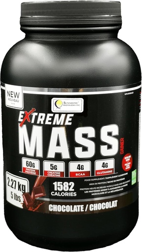 [BRSROBT7CEHQKDT2] Extreme Mass Gainer Muscle Builder, 5 lbs (2.27 kg) Low Sugar high Calories for Intense Workouts