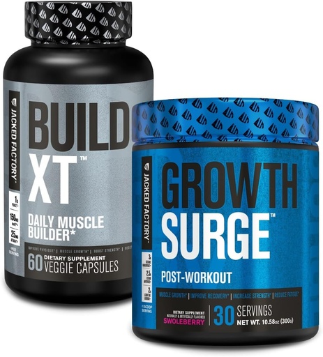 [BRSWYHAOCEHRYDQ3] Jacked Factory Build-XT Daily Muscle Builder Supplement, Growth Surge Post Workout Recovery & Muscle Growth