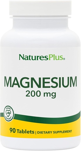 [BRSWIYTYO4HQAGTU] NaturesPlus Magnesium - 200 mg, 90 Tablet - Vegetarian, Gluten Free - 90 Zerbitzu