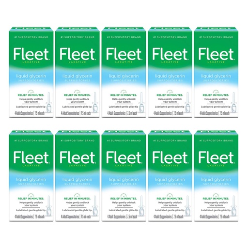 [BRSWKGYIBJ6WOALE] Fleet Liquid Glycerin Suppositories, 4 Count (Pack of 10)